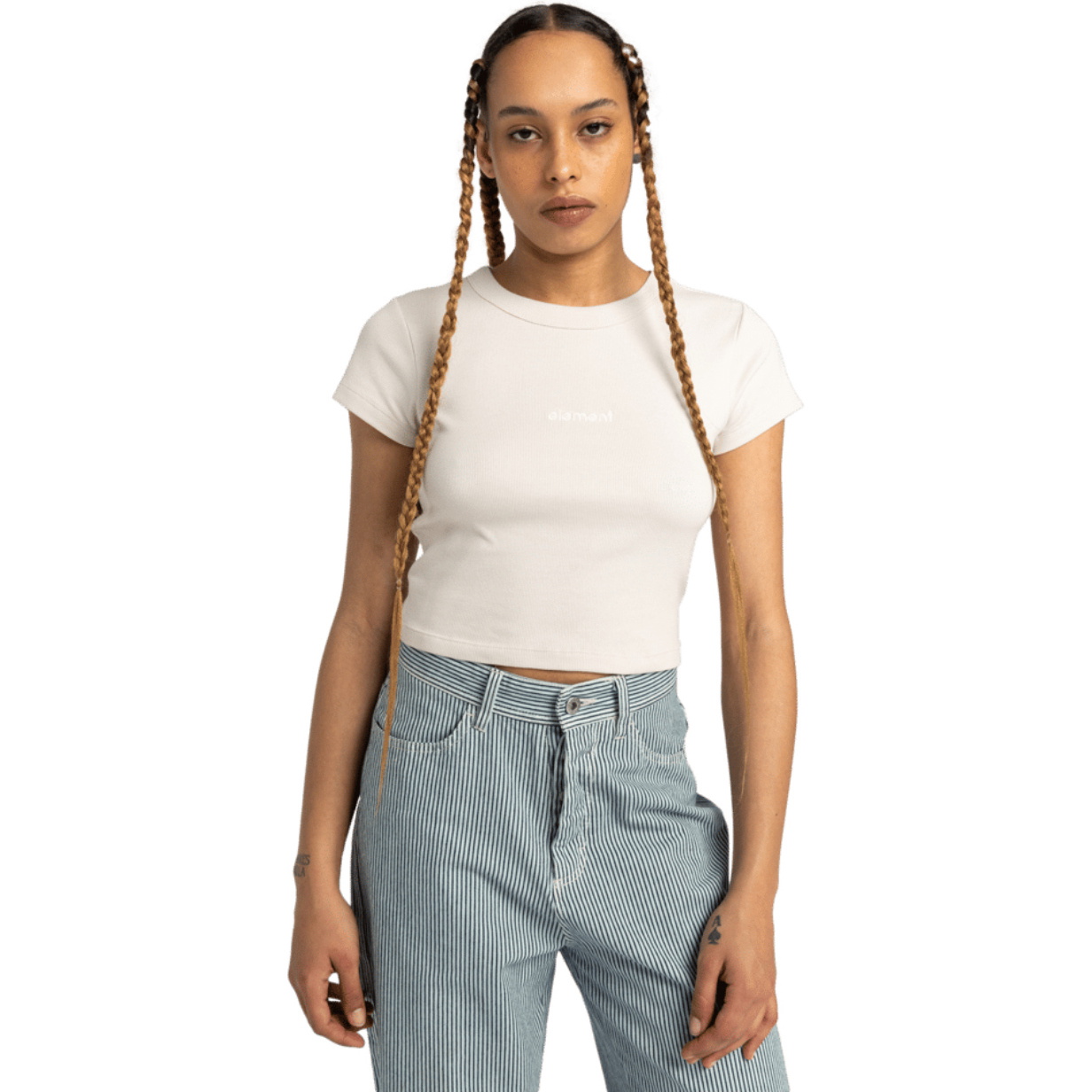 2026 Element Dame Lavkroget Croppet Tee ELJKT00117 - Oat Milk